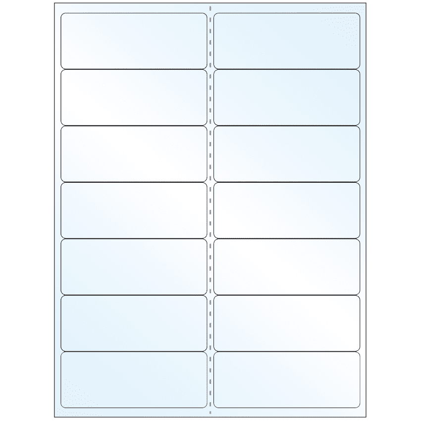 4" x 1.4375" Crystal Clear Rectangular Sheet Labels