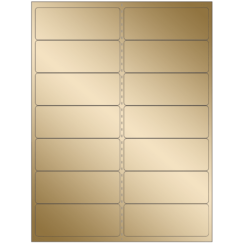 4" x 1.4375" Gold Foil Rectangular Sheet Labels
