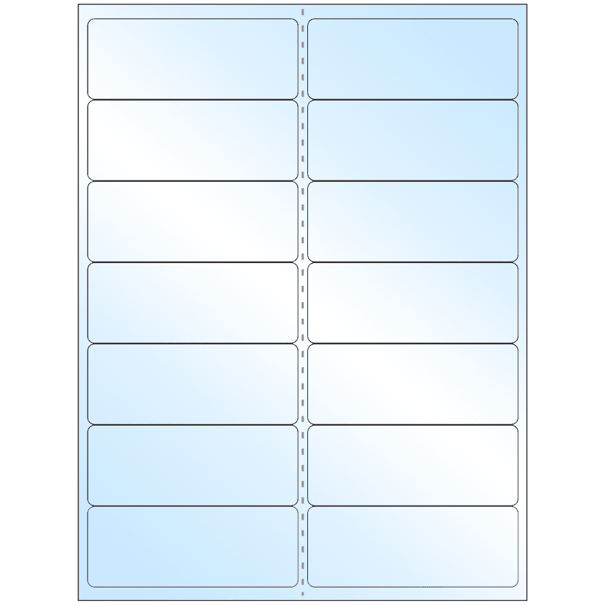 4" x 1.4375" White Premium High Gloss Rectangular Sheet Labels