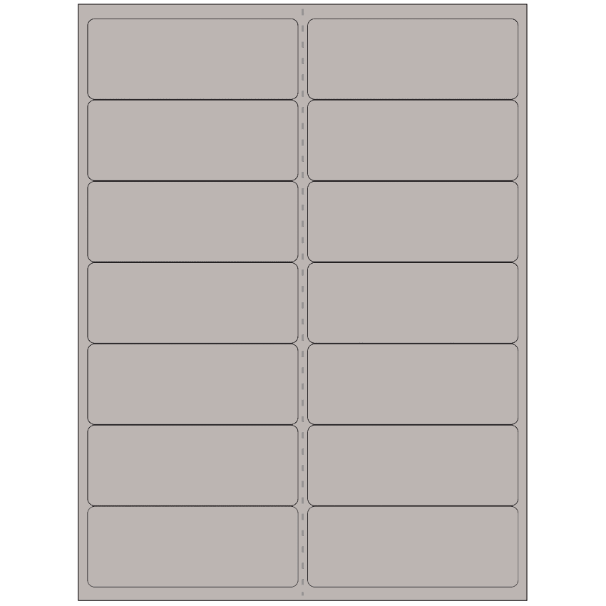 4" x 1.4375" Gray Rectangular Sheet Labels