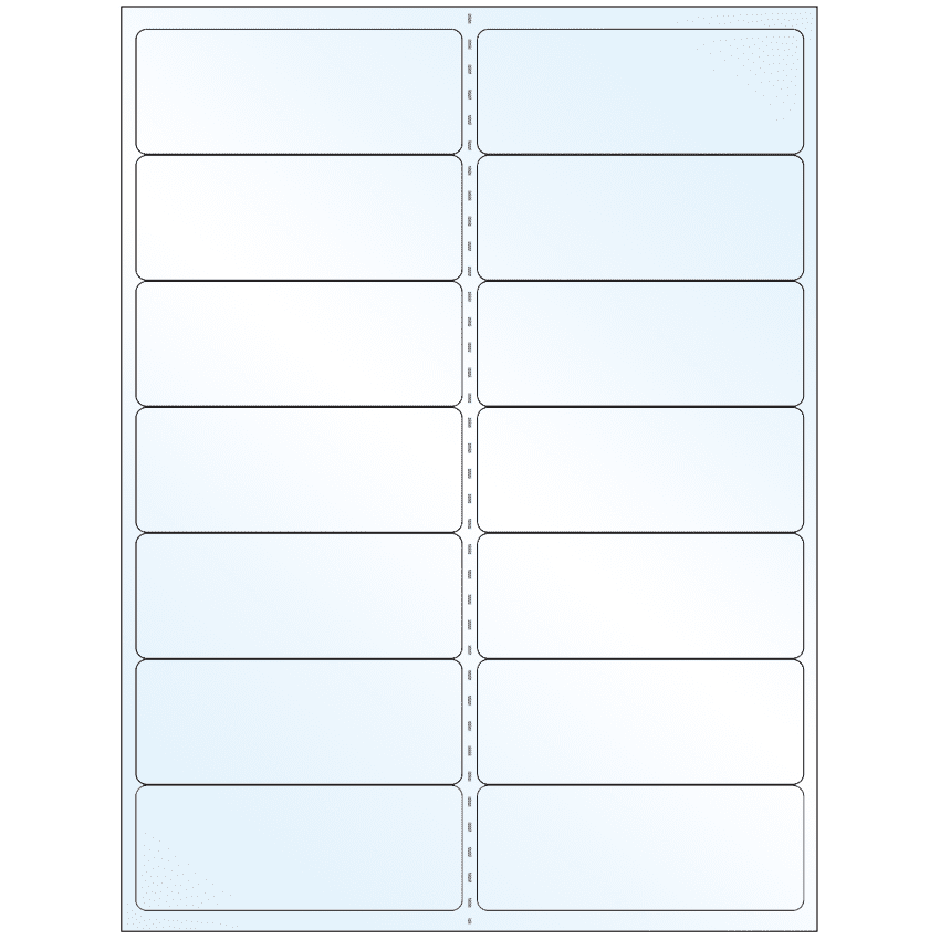 4" x 1.4375" White Mid Gloss Rectangular Sheet Labels