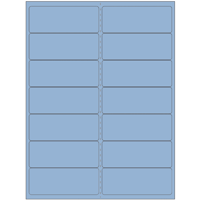 4" x 1.4375" Pastel Blue Rectangular Sheet Labels
