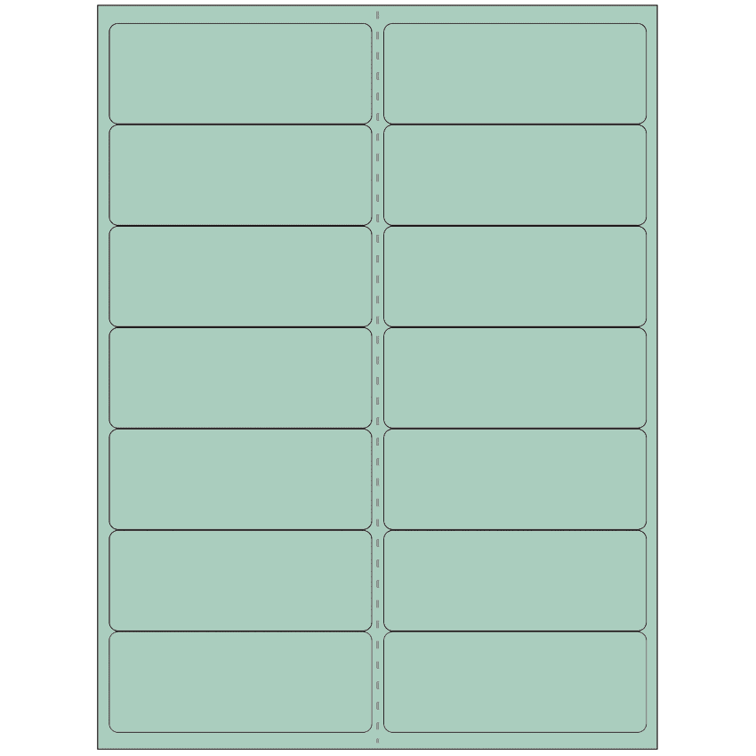 4" x 1.4375" Pastel Green Rectangular Sheet Labels