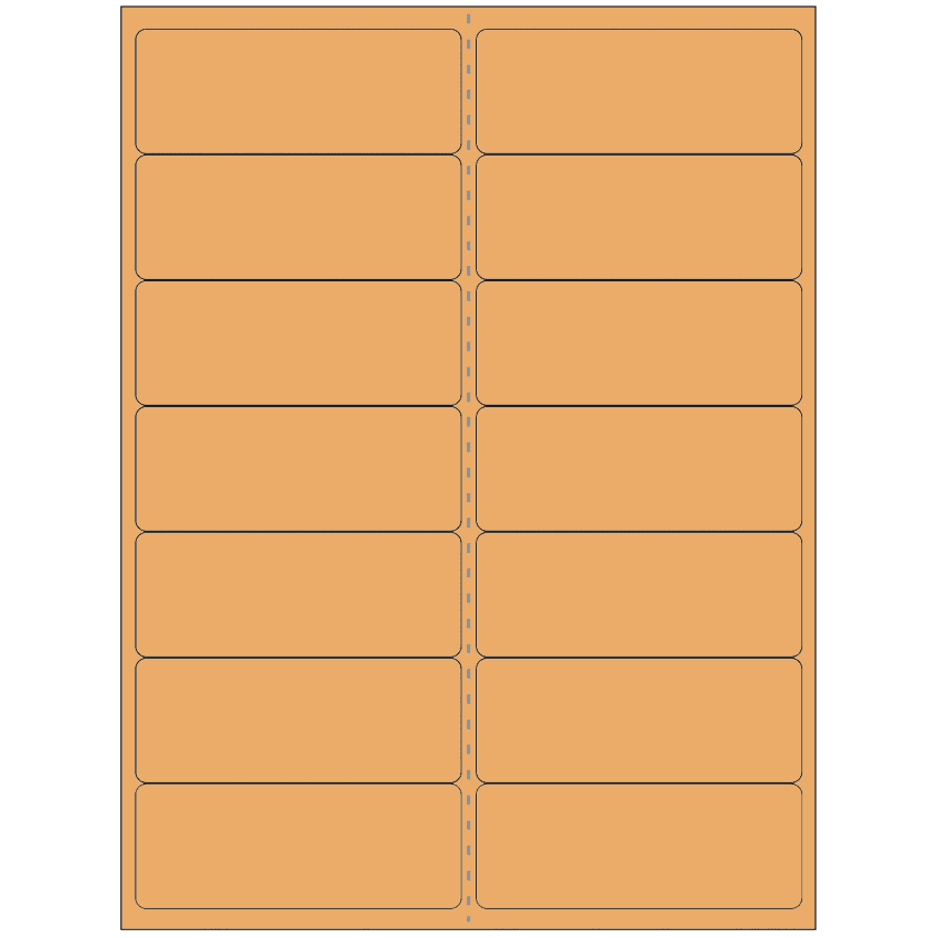 4" x 1.4375" Pastel Orange Rectangular Sheet Labels