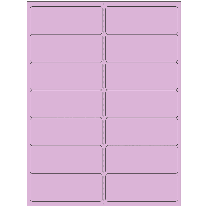 4" x 1.4375" Pastel Purple Rectangular Sheet Labels