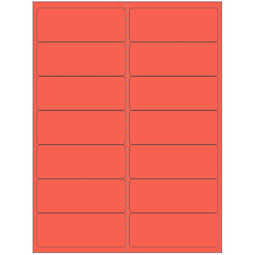 4" x 1.4375" Red Rectangular Sheet Labels