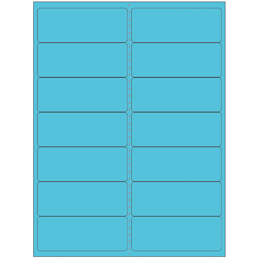 4" x 1.4375" Turquoise Rectangular Sheet Labels