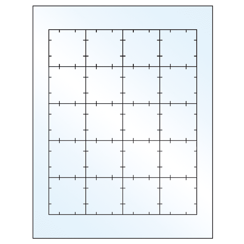 1.75" x 1.75" Crystal Clear Square Sheet Labels