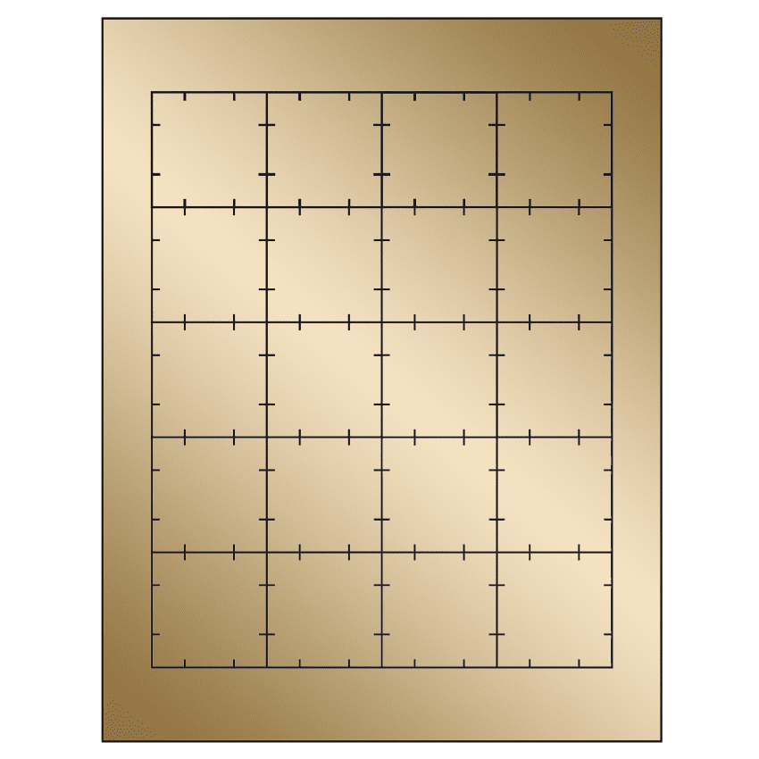 1.75" x 1.75" Gold Foil Square Sheet Labels