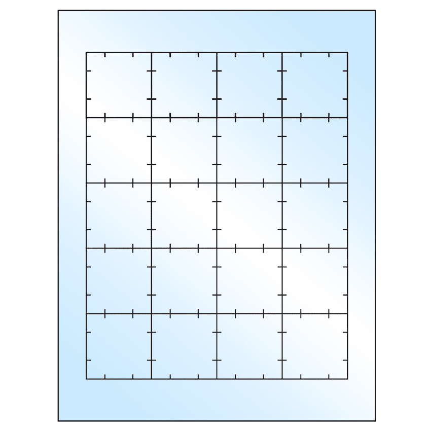 1.75" x 1.75" White Premium High Gloss Square Sheet Labels