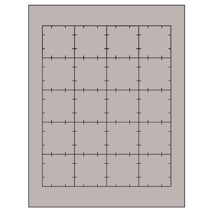 1.75" x 1.75" Gray Square Sheet Labels