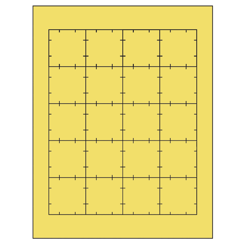 1.75" x 1.75" Pastel Yellow Square Sheet Labels