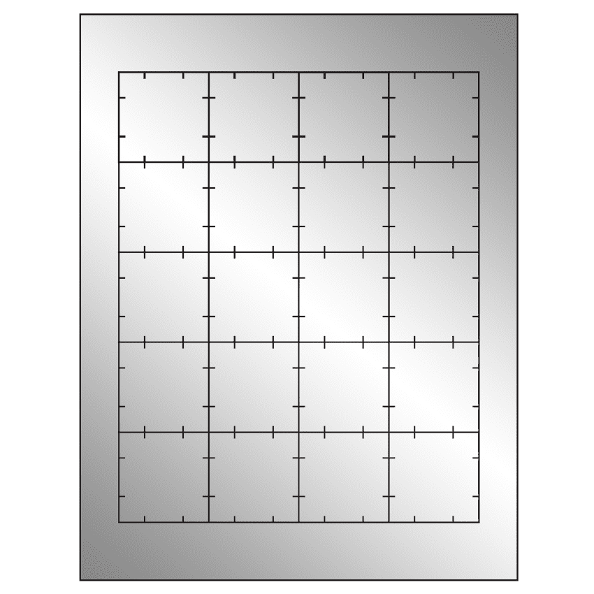 1.75" x 1.75" Silver Foil Square Sheet Labels
