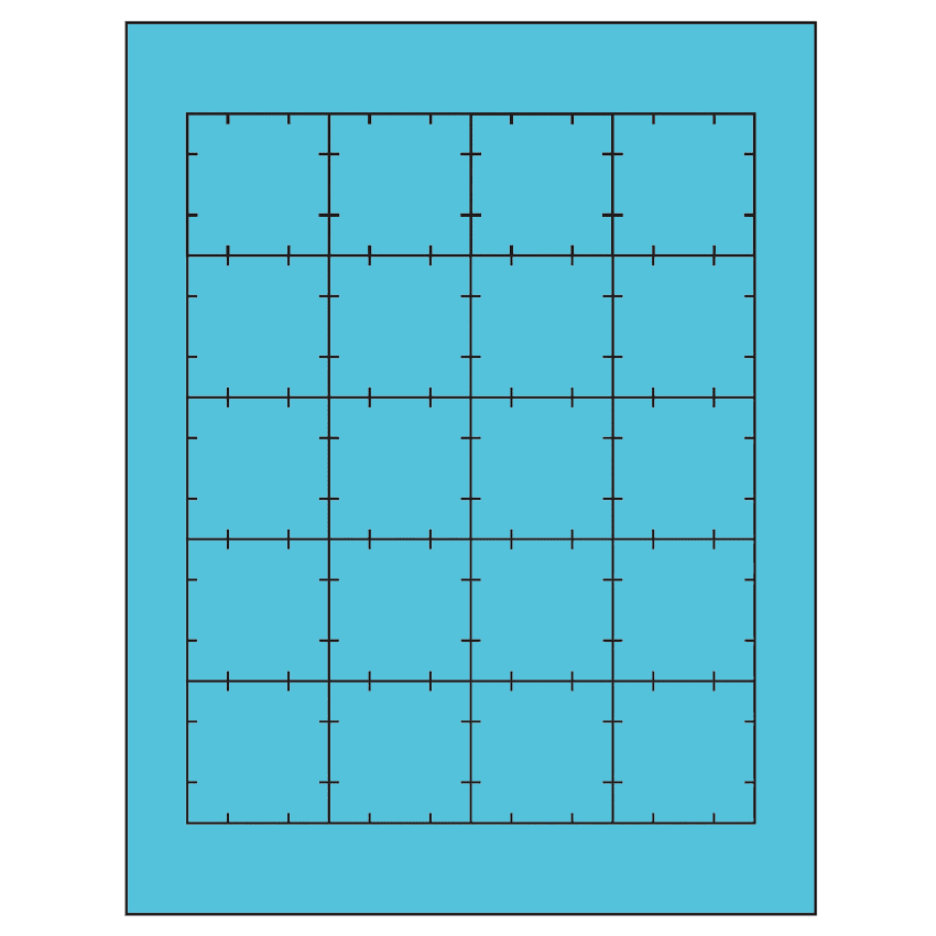 1.75" x 1.75" Turquoise Square Sheet Labels