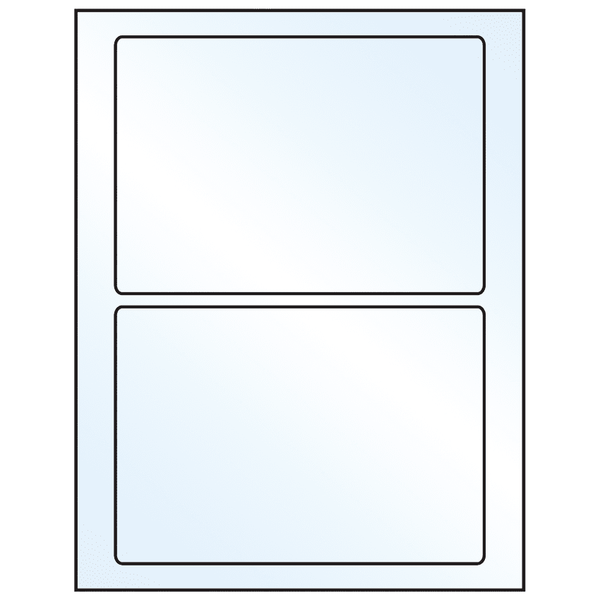 7" x 4.875" Crystal Clear Rectangular Sheet Labels