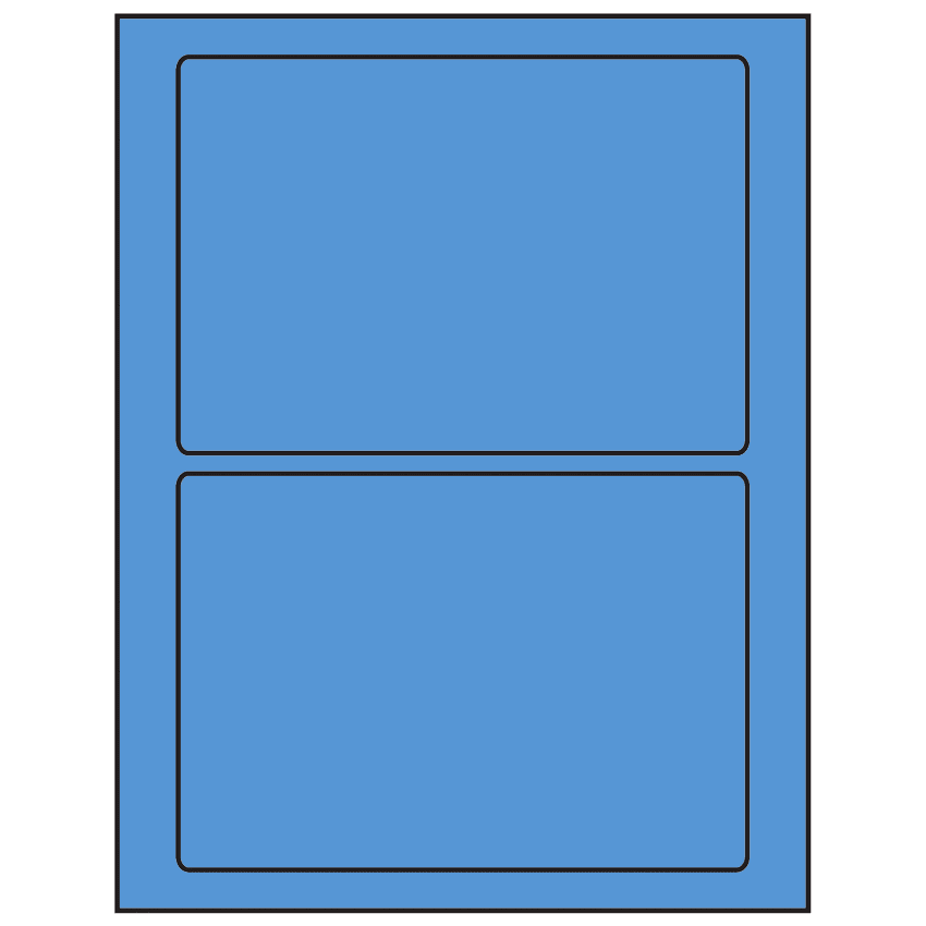 7" x 4.875" Fluorescent Blue Rectangular Sheet Labels