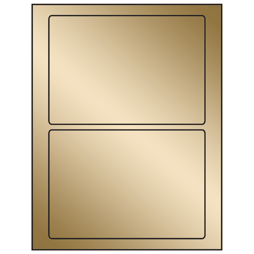 7" x 4.875" Gold Foil Rectangular Sheet Labels