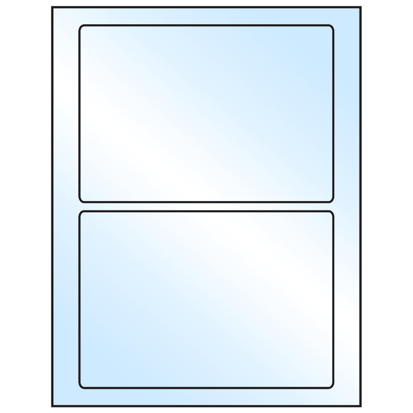 7" x 4.875" White Premium High Gloss Rectangular Sheet Labels