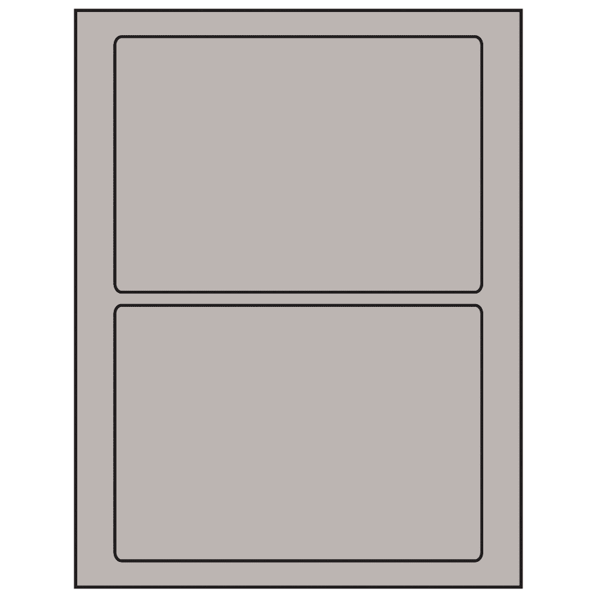 7" x 4.875" Gray Rectangular Sheet Labels