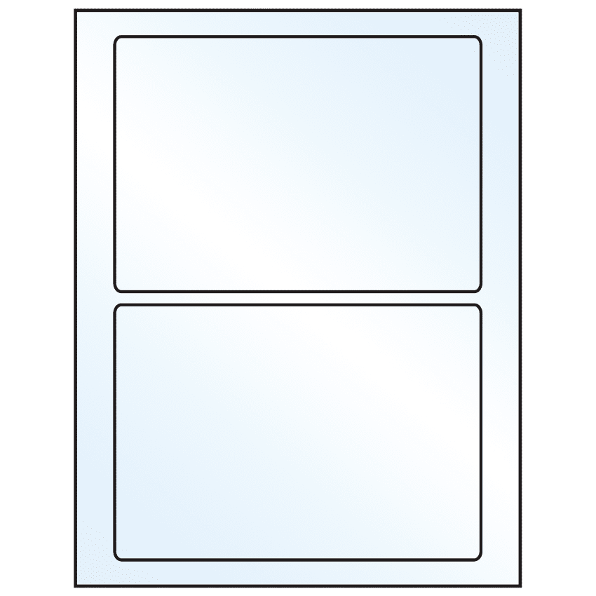 7" x 4.875" White Mid Gloss Rectangular Sheet Labels
