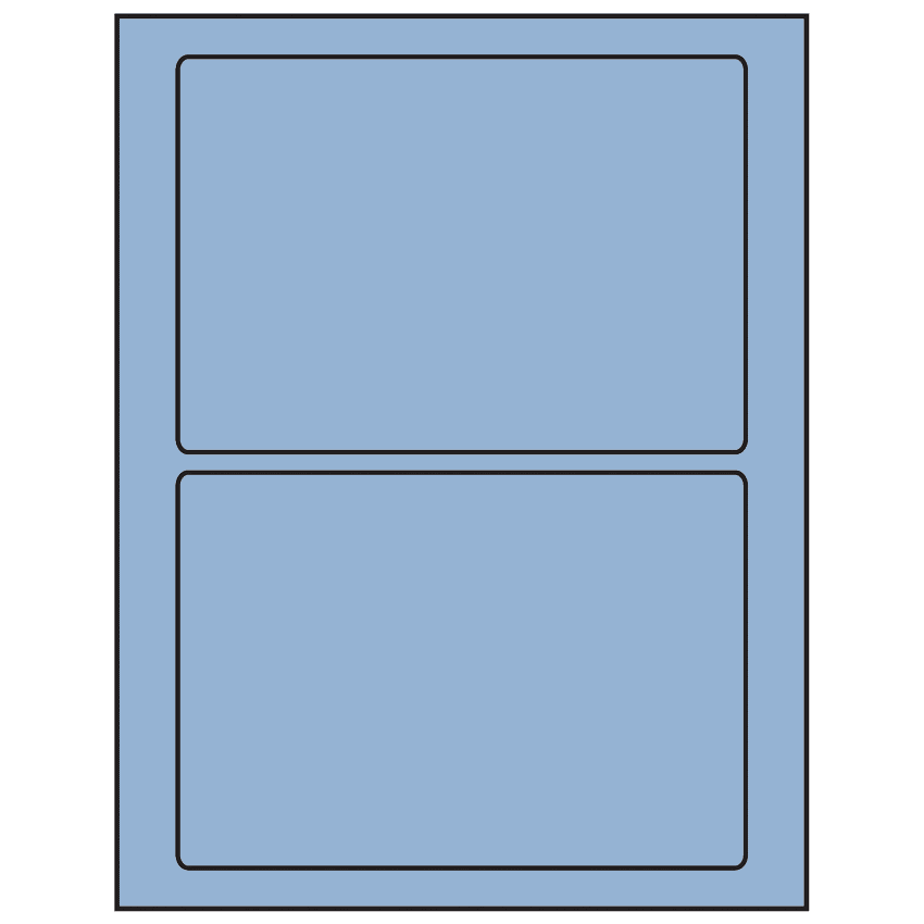 7" x 4.875" Pastel Blue Rectangular Sheet Labels