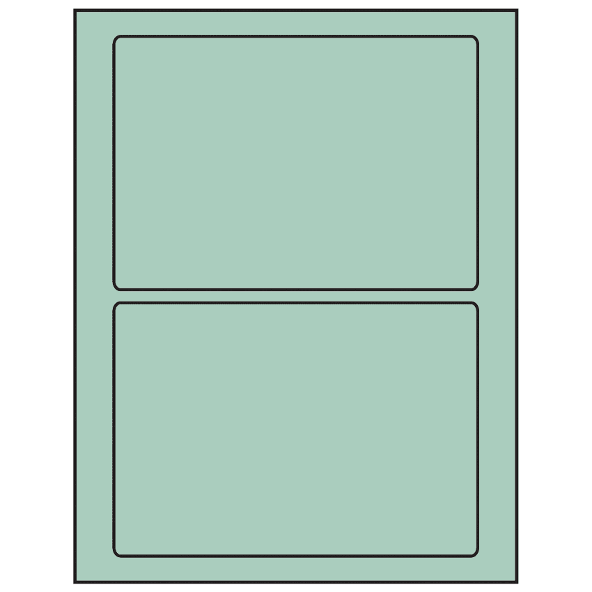 7" x 4.875" Pastel Green Rectangular Sheet Labels