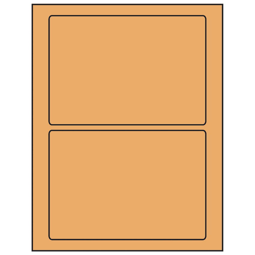 7" x 4.875" Pastel Orange Rectangular Sheet Labels