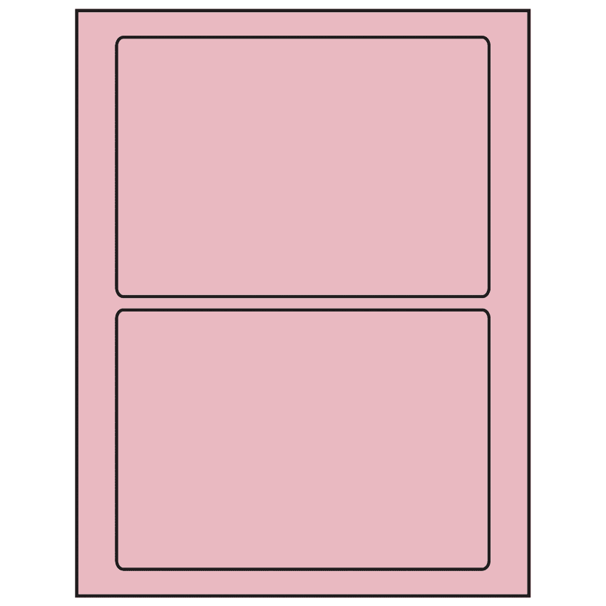 7" x 4.875" Pastel Pink Rectangular Sheet Labels