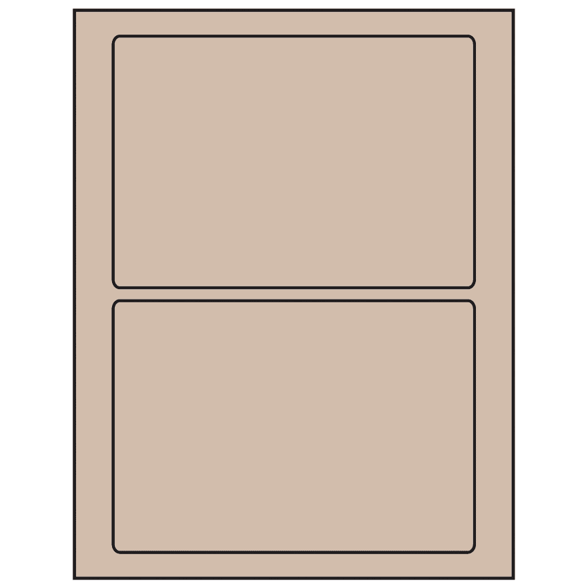 7" x 4.875" Pastel Tan Rectangular Sheet Labels
