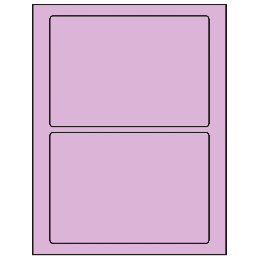7" x 4.875" Pastel Purple Rectangular Sheet Labels
