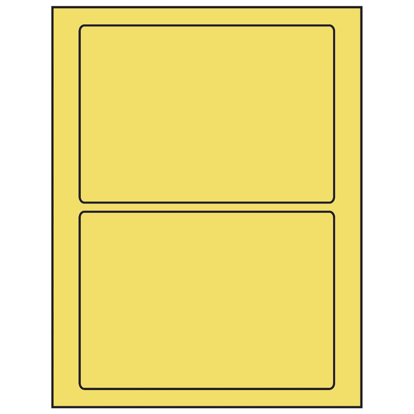 7" x 4.875" Pastel Yellow Rectangular Sheet Labels