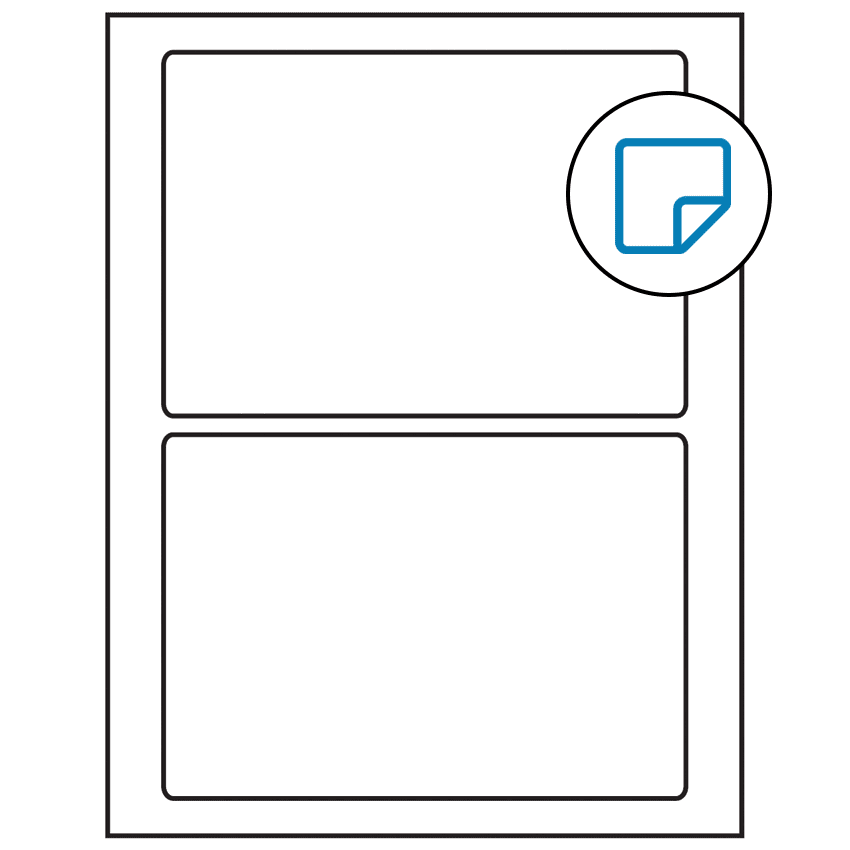 7" x 4.875" White Rectangular Sheet Labels - Removable Adhesive