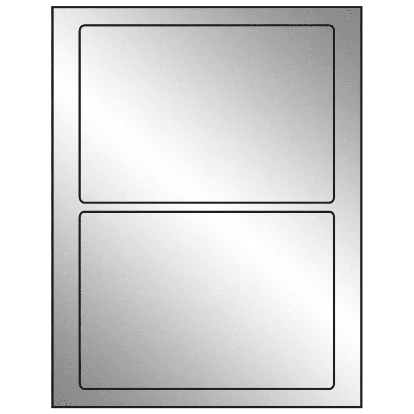 7" x 4.875" Silver Foil Rectangular Sheet Labels