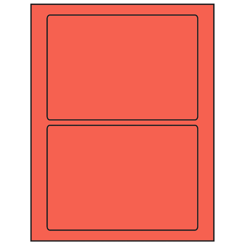 7" x 4.875" Red Rectangular Sheet Labels