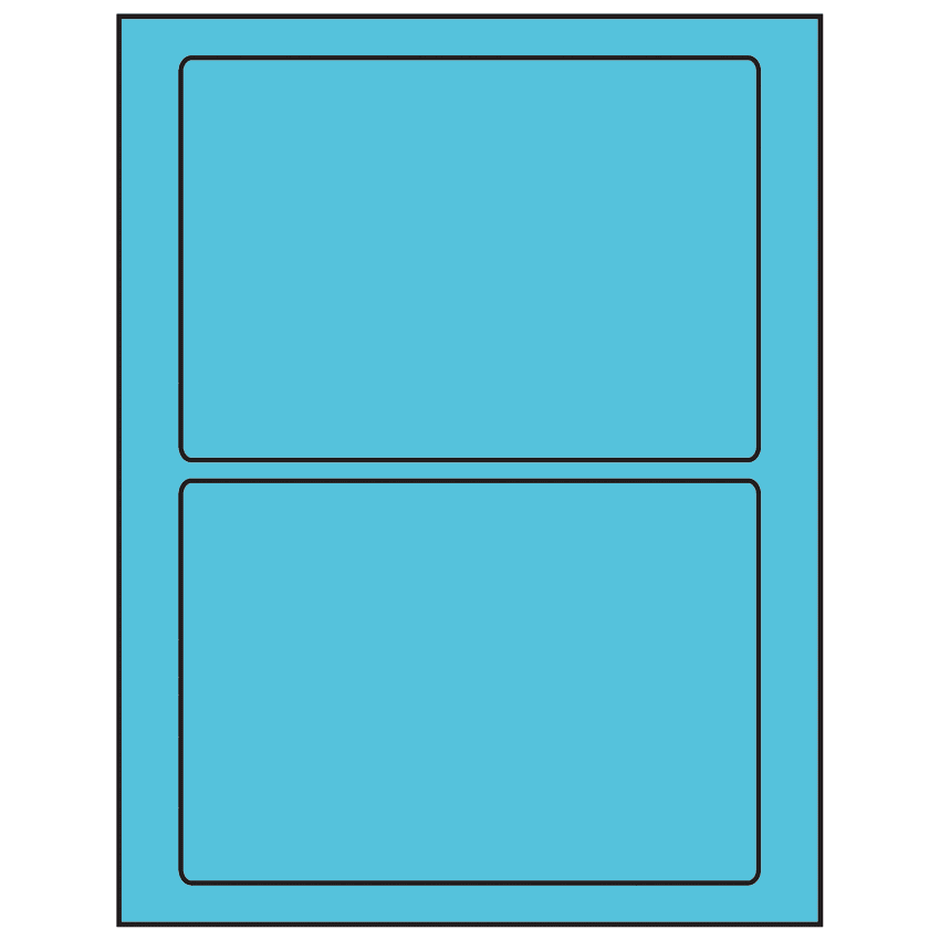 7" x 4.875" Turquoise Rectangular Sheet Labels