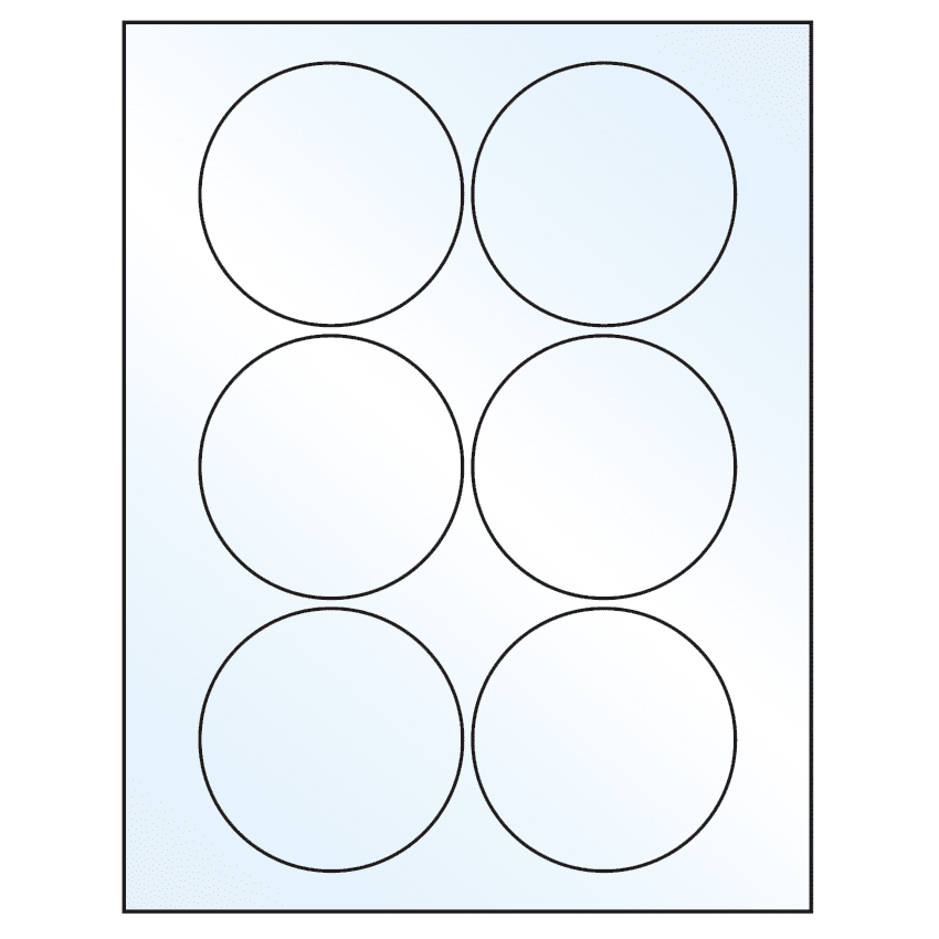 3.25" Crystal Clear Circular Sheet Labels