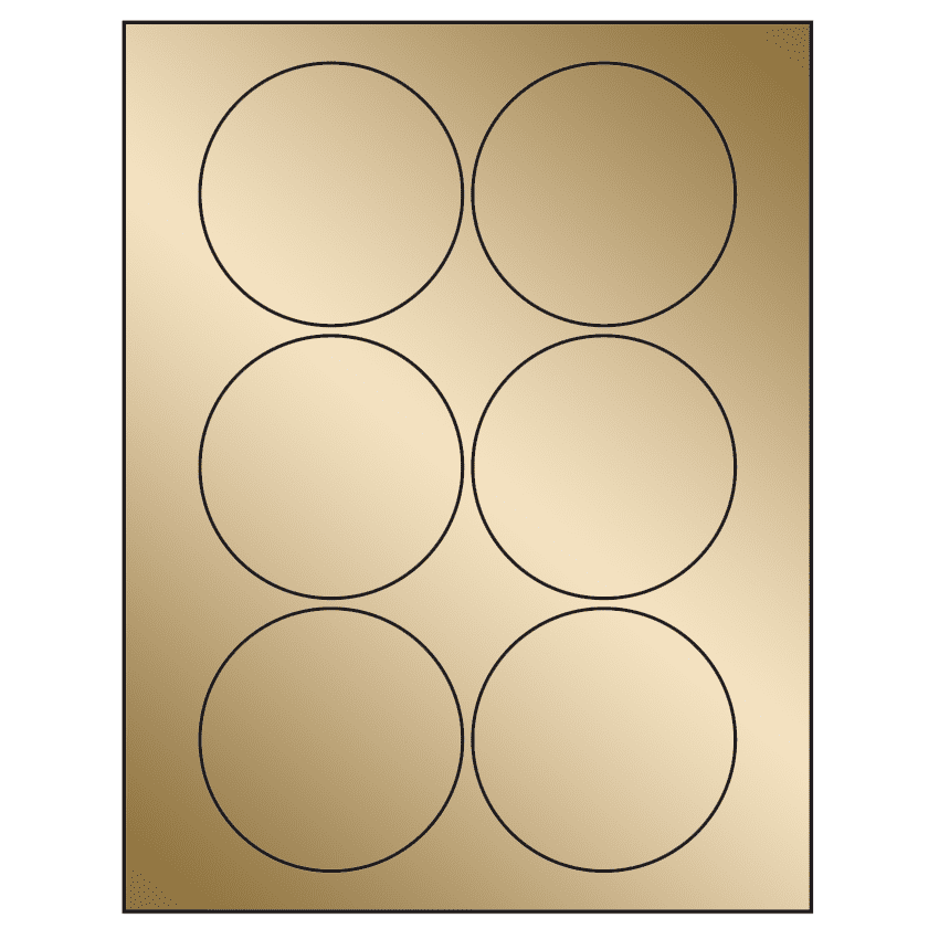 3.25" Gold Foil Circular Sheet Labels