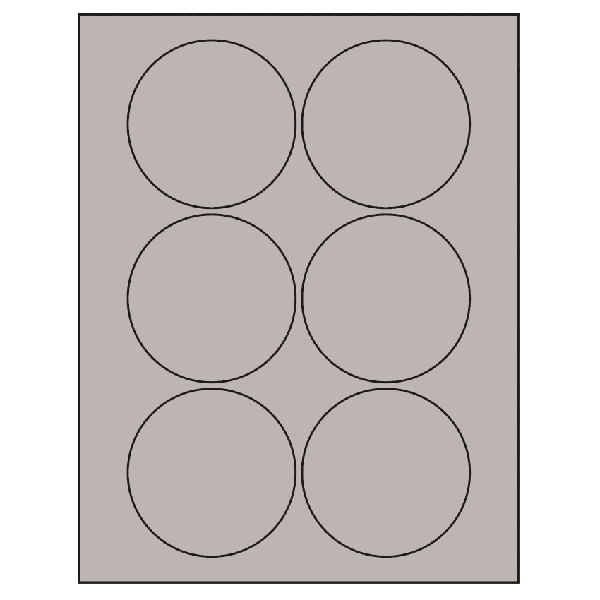 3.25" Gray Circular Sheet Labels