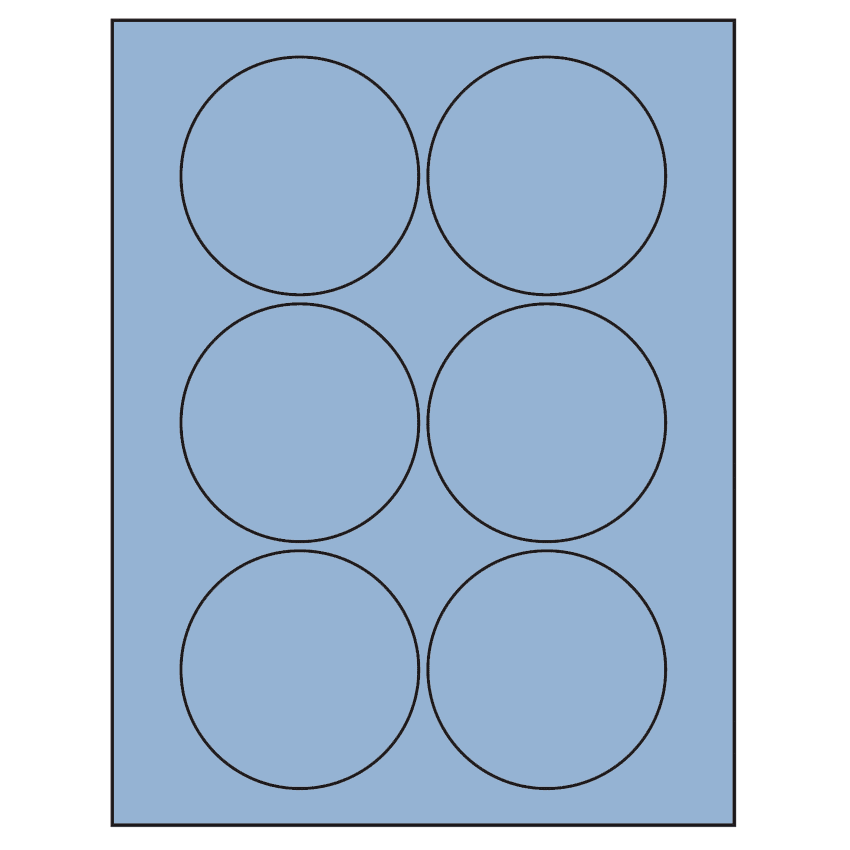 3.25" Pastel Blue Circular Sheet Labels