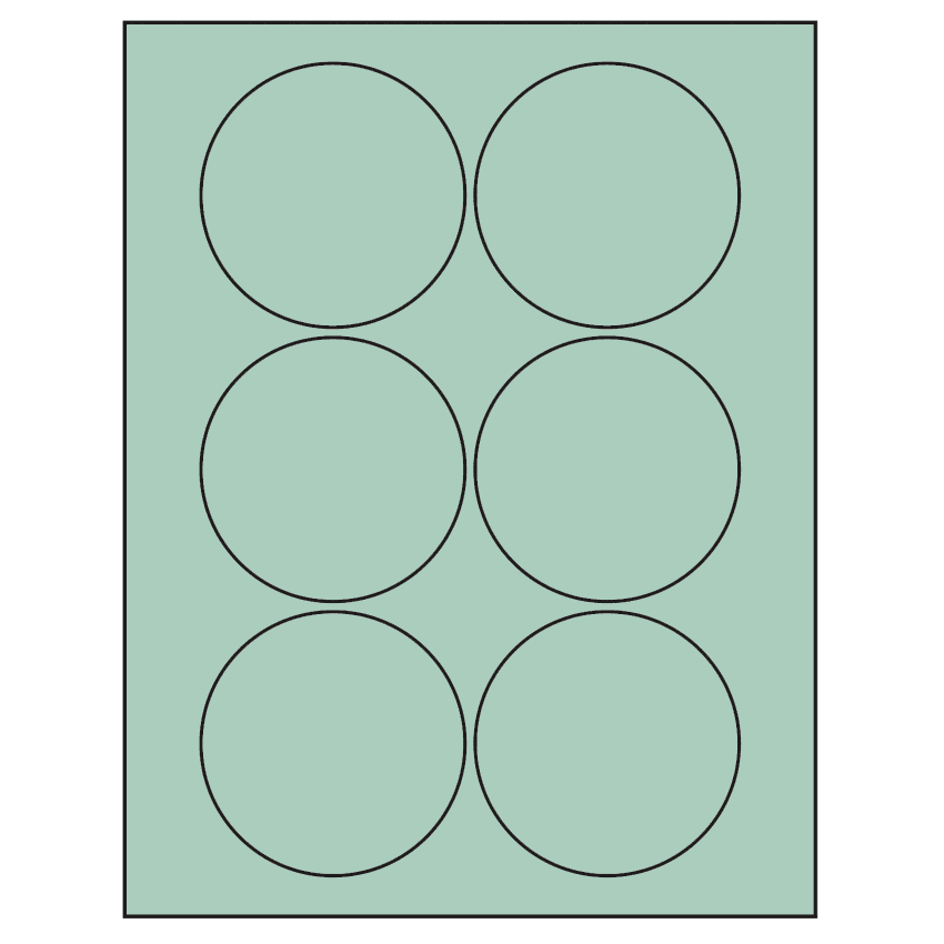 3.25" Pastel Green Circular Sheet Labels