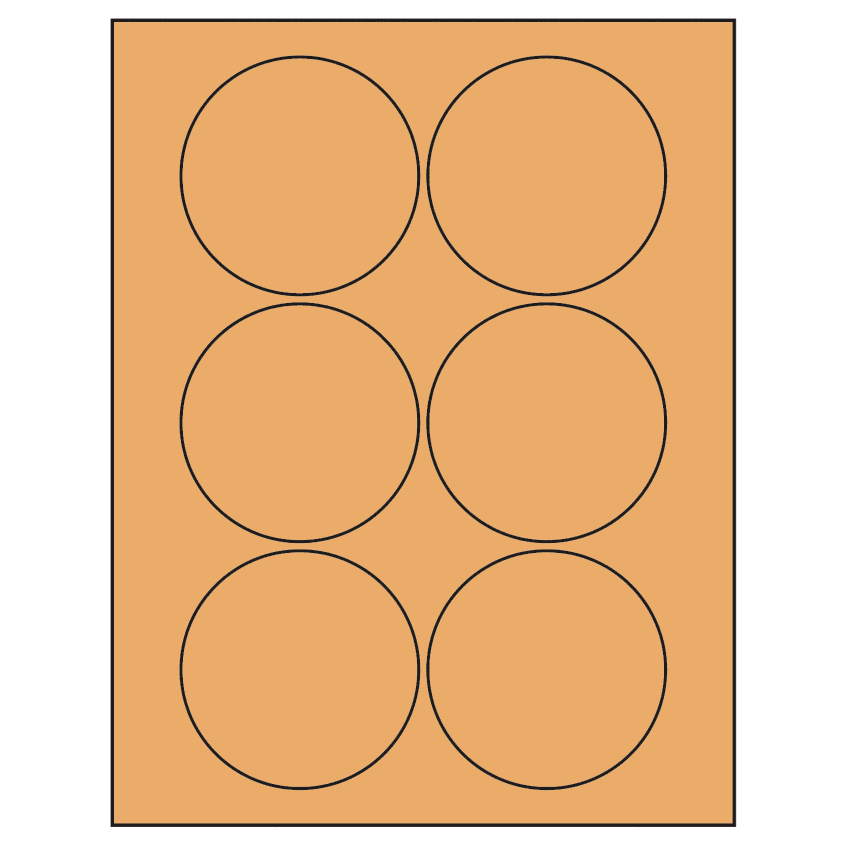 3.25" Pastel Orange Circular Sheet Labels