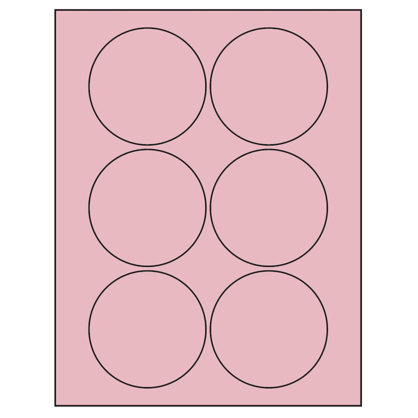 3.25" Pastel Pink Circular Sheet Labels