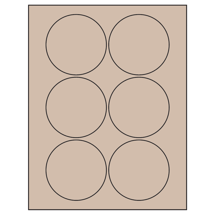 3.25" Pastel Tan Circular Sheet Labels