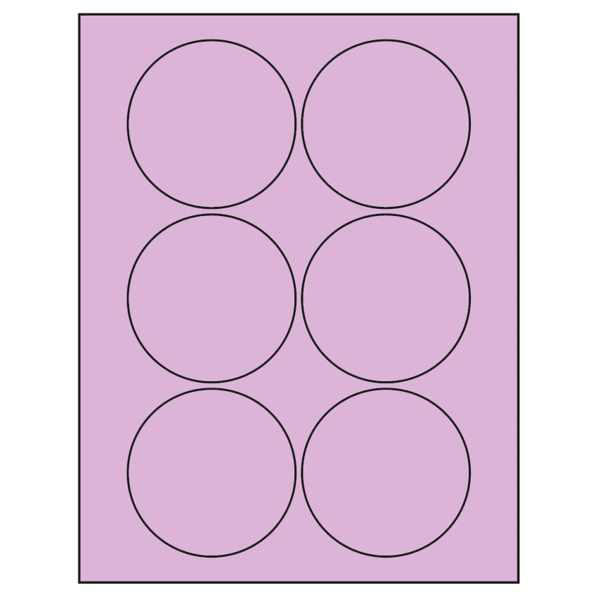 3.25" Pastel Purple Circular Sheet Labels