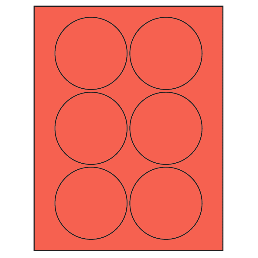 3.25" Red Circular Sheet Labels