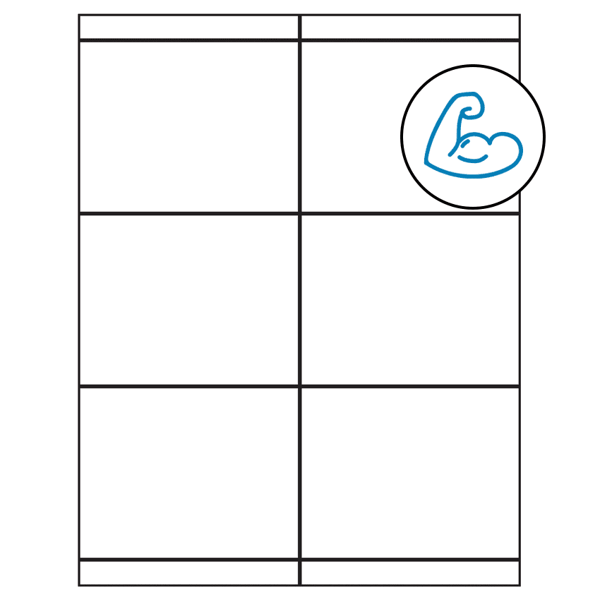 4.25" x 3.33" White Rectangular Sheet Labels - Ultra Aggressive Adhesive