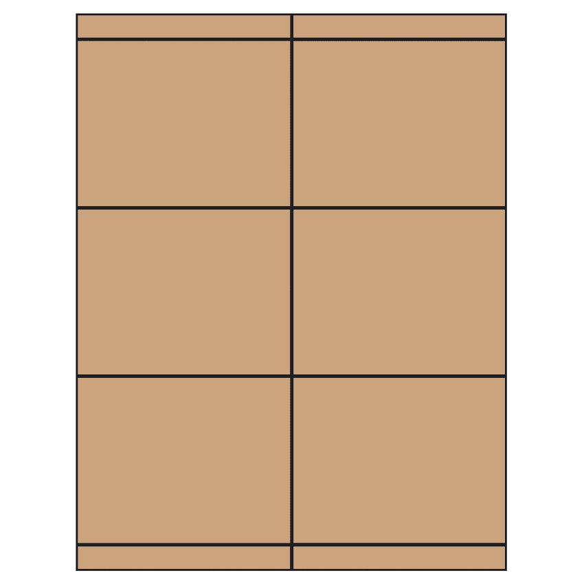 4.25" x 3.33" Brown Kraft Rectangular Sheet Labels