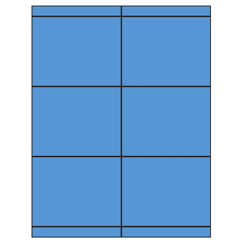 4.25" x 3.33" Fluorescent Blue Rectangular Sheet Labels