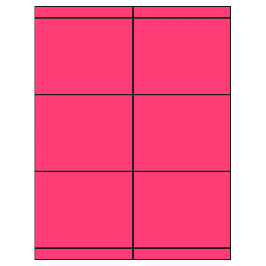 4.25" x 3.33" Fluorescent Pink Rectangular Sheet Labels