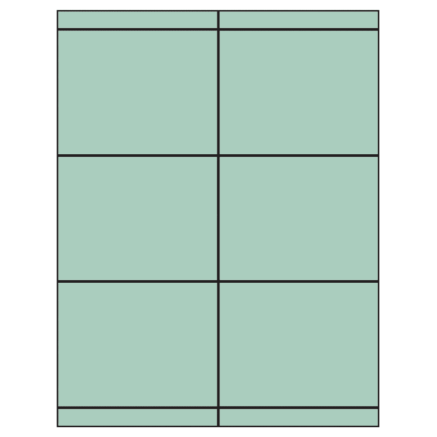 4.25" x 3.33" Pastel Green Rectangular Sheet Labels